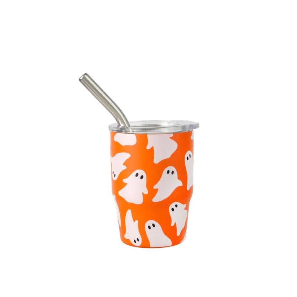 Mini Ghost Tumbler With Reusable Straw